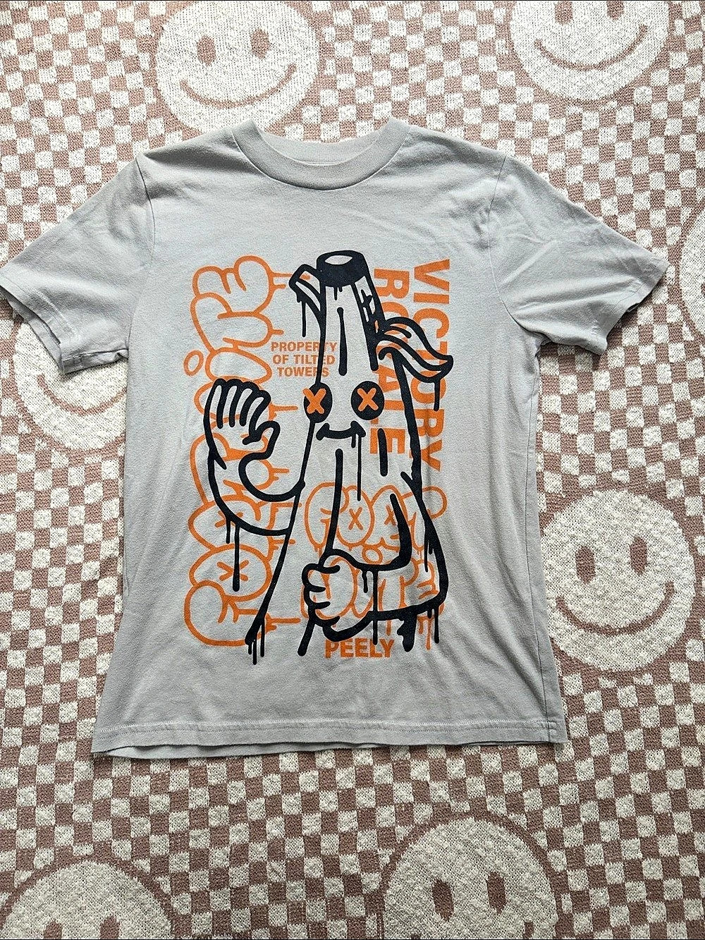 Abercrombie Kids - Boys Fortnite Peely Graphic Tee Boys 15/16 Gray & Orange